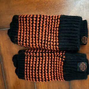 Harley-Davidson® Women's 3-in-1 Knit Mitten Gloves - Black & Orange